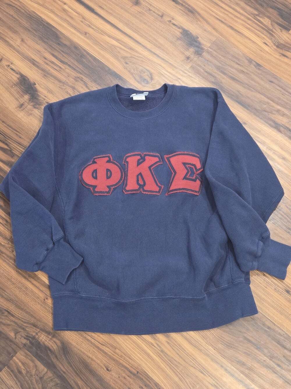 Vintage 90s Lee Cross Grain Phi Kappa Sigma Fraternity Sweatshirt XL Navy